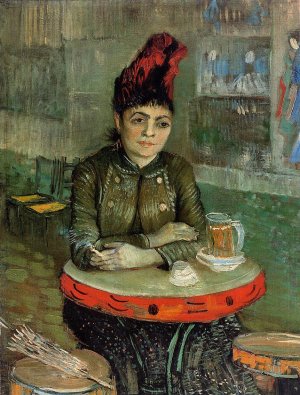 Agostina Sagatori Sitting in the Cafe du Tambourin by Oil Painting Reproduction