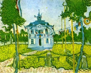 Auvers Town Hall in 14 July 1890 by Vincent van Gogh Oil Painting Reproduction