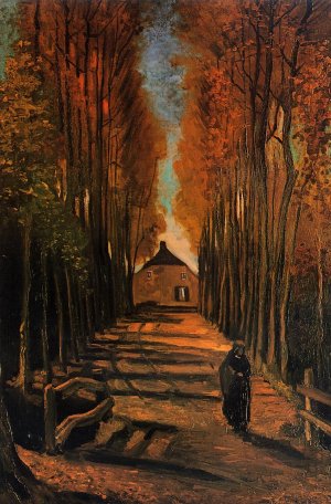 Avenue of Poplars at Sunset by Vincent van Gogh Oil Painting Reproduction