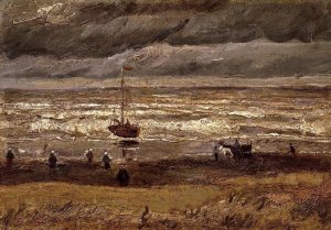 Beach at Scheveningen in Stormy Weather by Vincent van Gogh Oil Painting Reproduction