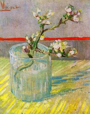 Blossoming Almond Branch in a Glass