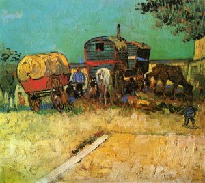 Encampment of Gypsies with Caravans by Oil Painting Reproduction