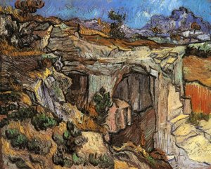 Entrance to a Quarry Near Saint-Remy by Oil Painting Reproduction