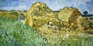 Field with Stacks of Wheat by Vincent van Gogh Oil Painting Reproduction