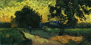 Field with Trees, the Chateau of Auvers by Oil Painting Reproduction