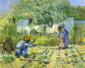 First Steps after Millet by Oil Painting Reproduction