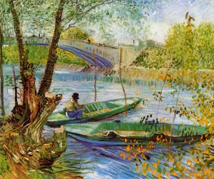 Fishing in the Spring, Pont de Clichy by Oil Painting Reproduction