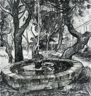 Fountain in the Garden of Saint-Paul Hospital by Oil Painting Reproduction