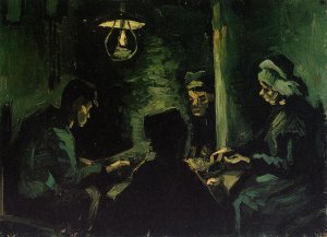 Four Peasants at a Meal (also known as Study for 'The Potato Eaters') by Oil Painting Reproduction