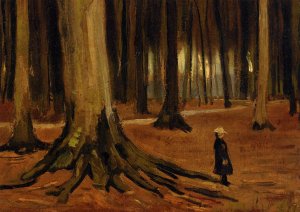 Girl in the Woods by Vincent van Gogh Oil Painting Reproduction