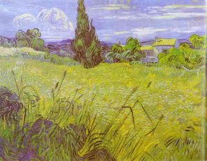 Green Wheat Field with Cypress. Saint-Remy by Oil Painting Reproduction