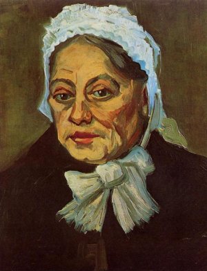 Head of an Old Woman in a White Cap also known as The Midwife by Oil Painting Reproduction