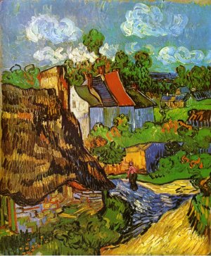 Houses in Auvers by Vincent van Gogh Oil Painting Reproduction