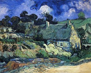 Houses with Thatched Roofs, Cordeville by Vincent van Gogh Oil Painting Reproduction