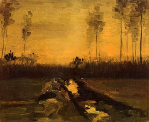 Landscape at Dusk by Oil Painting Reproduction