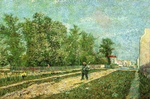 Man with Spade in a Suburb of Paris by Oil Painting Reproduction