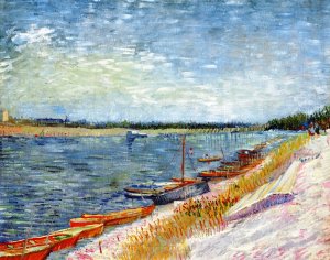 Moored Boats by Oil Painting Reproduction