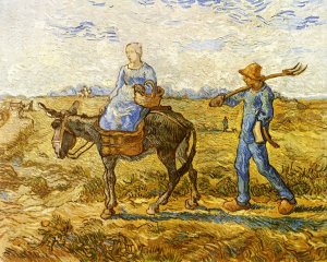 Morning: Peasant Couple Going to Work after Millet by Oil Painting Reproduction