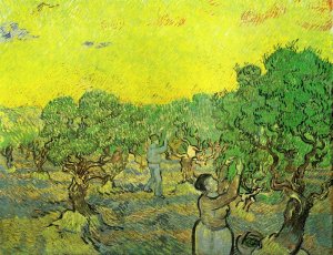 Olive Grove with Picking Figures by Vincent van Gogh Oil Painting Reproduction