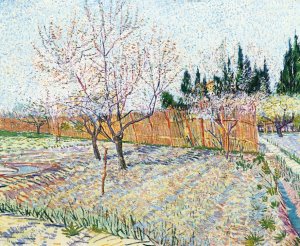 Orchard with Peach Trees in Blossom by Oil Painting Reproduction