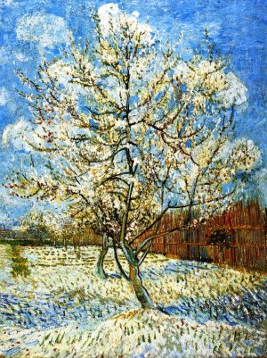 Peach Trees in Blossom by Oil Painting Reproduction