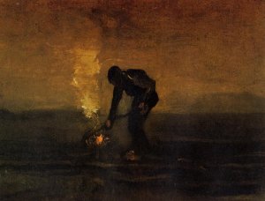 Peasant Burning Weeds by Vincent van Gogh Oil Painting Reproduction