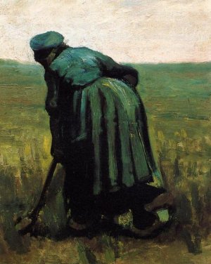 Peasant Woman Digging by Oil Painting Reproduction