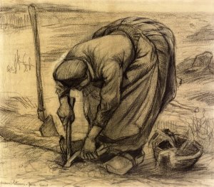 Planting Beets by Oil Painting Reproduction