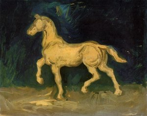 Plaster Statuette of a Horse by Oil Painting Reproduction