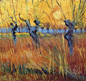 Pollard Willow with Setting Sun by Vincent van Gogh Oil Painting Reproduction