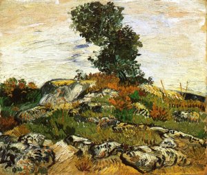 Rocks with Oak Tree by Vincent van Gogh Oil Painting Reproduction