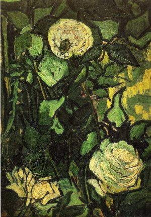 Roses and Beetle by Vincent van Gogh Oil Painting Reproduction