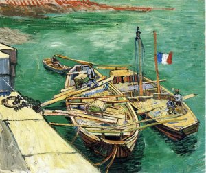 Sand Barges by Oil Painting Reproduction