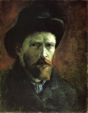 Self Portrait in a Dark Felt Hat by Oil Painting Reproduction