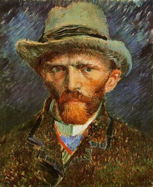 Self Portrait with a Grey Felt Hat by Oil Painting Reproduction