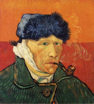 Self Portrait with Bandaged Ear and Pipe by Oil Painting Reproduction