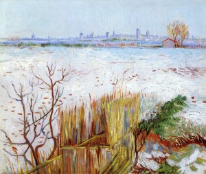 Snowy Landscape with Arles in the Background by Vincent van Gogh Oil Painting Reproduction