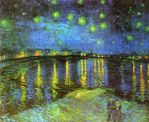 Starry Night Over the Rhone by Vincent van Gogh Oil Painting Reproduction