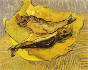 Still Life: Bloaters on a Piece of Yellow Paper by Oil Painting Reproduction