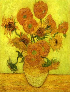 Still Life: Vase with Fourteen Sunflowers by Oil Painting Reproduction