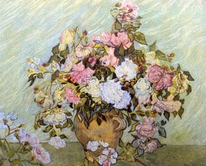 Still Life: Vase with Roses by Vincent van Gogh Oil Painting Reproduction