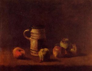 Still Life with Beer Mug and Fruit by Oil Painting Reproduction