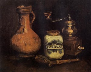 Still Life with Coffee Mill, Pipe Case and Jug by Oil Painting Reproduction