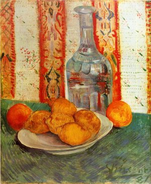 Still Life with Decanter and Lemons on a Plate by Vincent van Gogh Oil Painting Reproduction