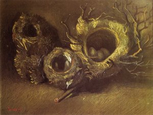 Still Life with Three Birds' Nests by Oil Painting Reproduction