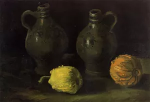 Still Life with Two Jars and Two Pumpkins