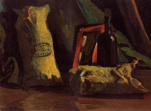 Still Life with Two Sacks and a Bottle by Oil Painting Reproduction