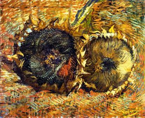 Still Life with Two Sunflowers II by Oil Painting Reproduction