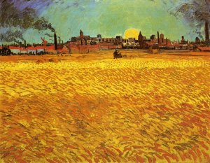 Sunset: Wheat Fields Near Arles by Oil Painting Reproduction