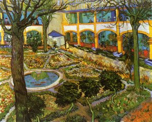 The Courtyard of the Hospital at Arles by Vincent van Gogh Oil Painting Reproduction